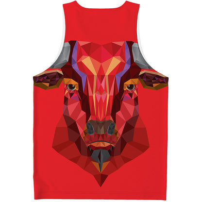 Geometric Bull Skull Print Men's Tank Top