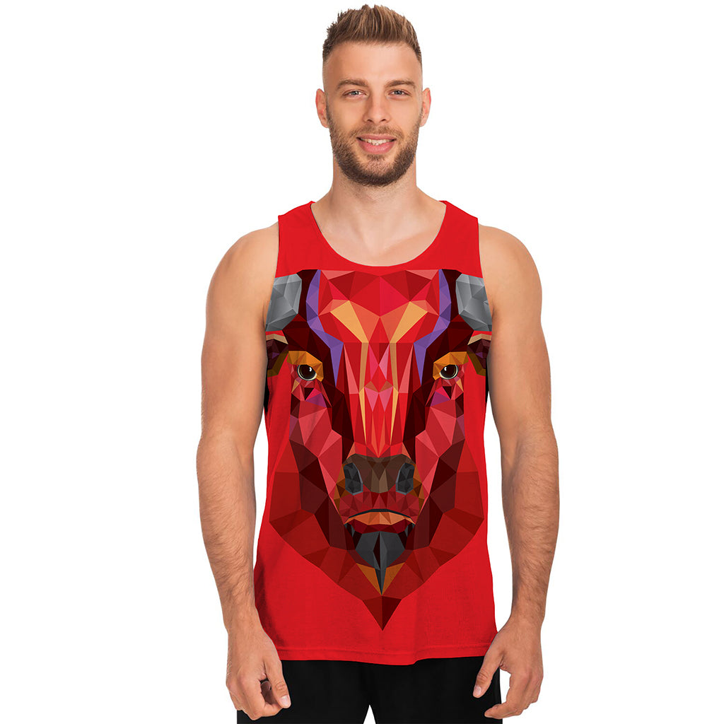 Geometric Bull Skull Print Men's Tank Top