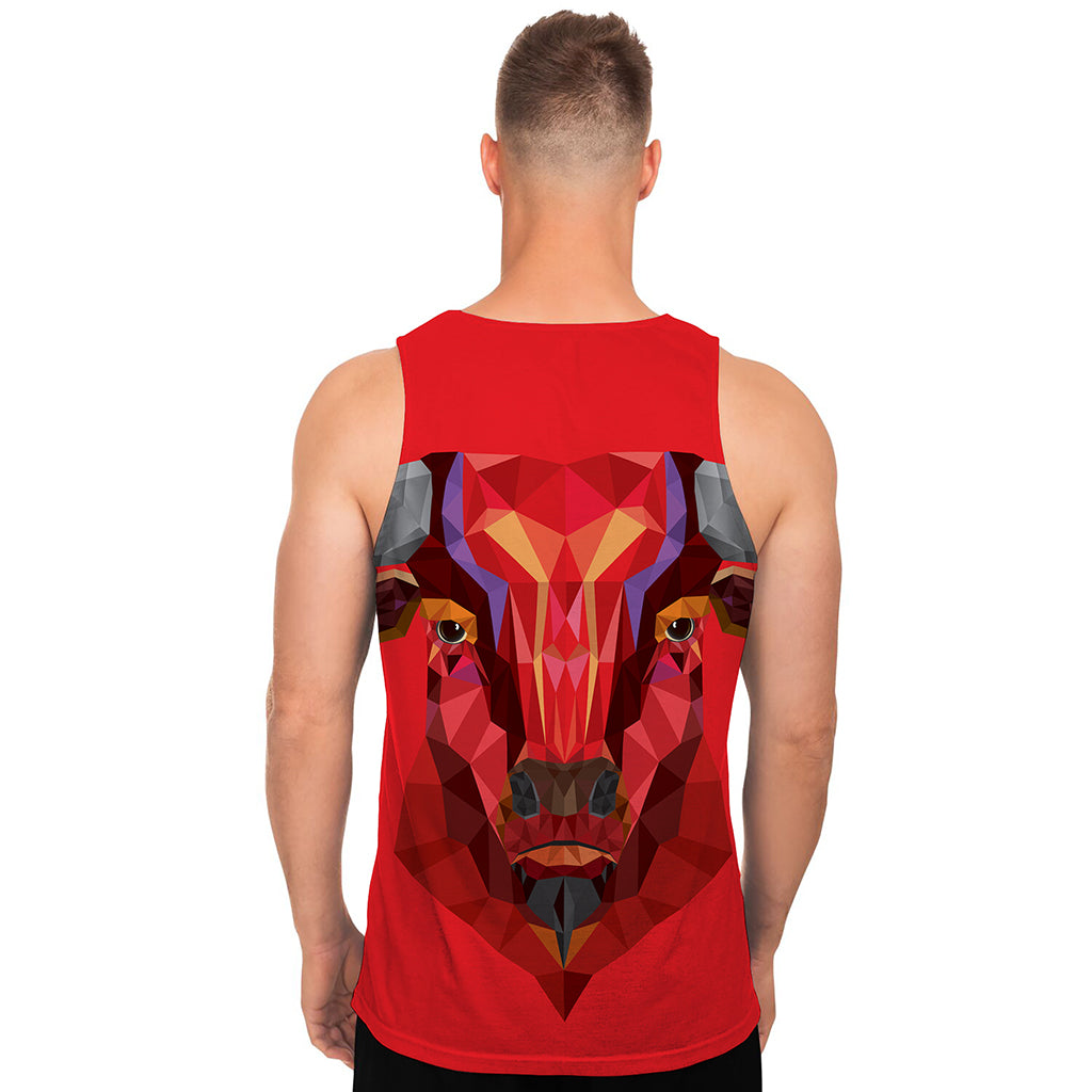 Geometric Bull Skull Print Men's Tank Top