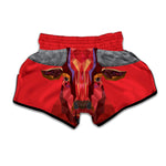 Geometric Bull Skull Print Muay Thai Boxing Shorts