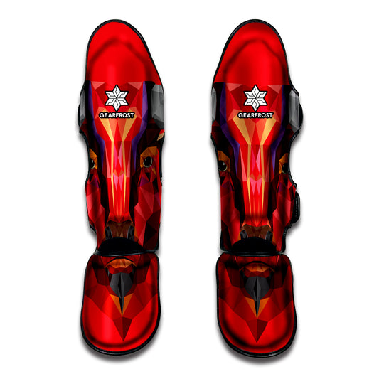 Geometric Bull Skull Print Muay Thai Shin Guard