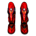 Geometric Bull Skull Print Muay Thai Shin Guard