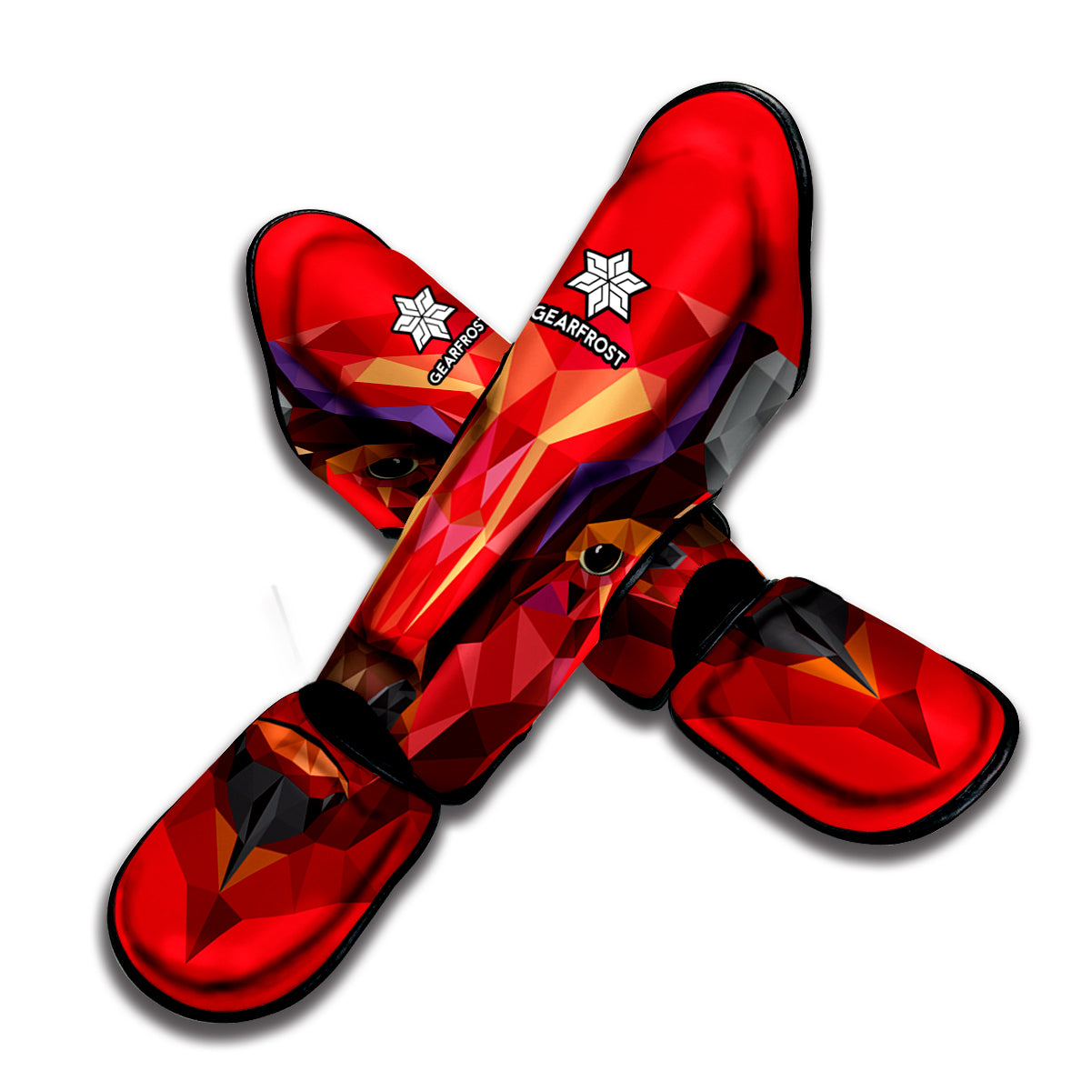 Geometric Bull Skull Print Muay Thai Shin Guard