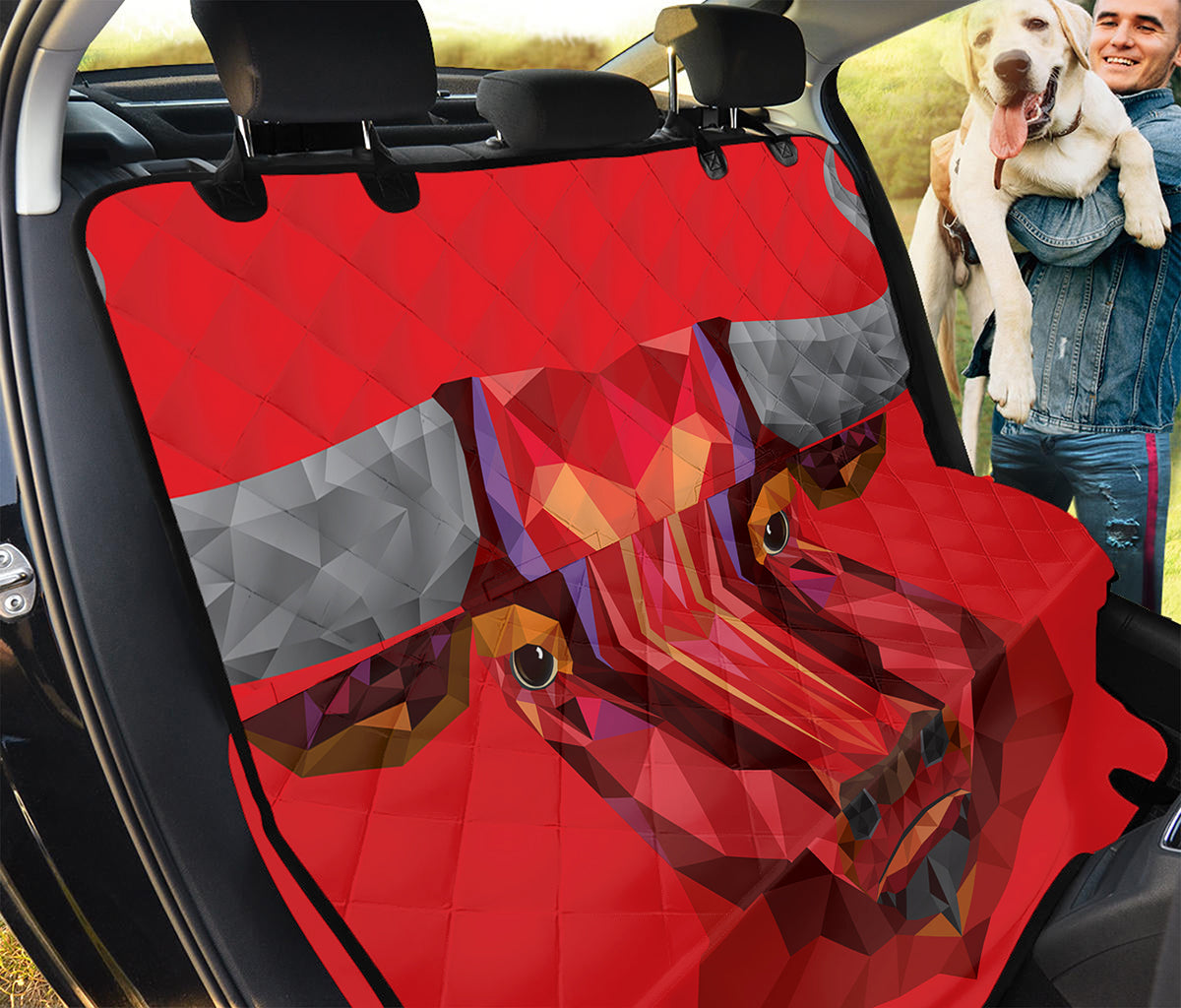 Geometric Bull Skull Print Pet Car Back Seat Cover