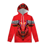 Geometric Bull Skull Print Pullover Hoodie
