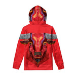 Geometric Bull Skull Print Pullover Hoodie