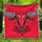 Geometric Bull Skull Print Quilt