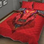Geometric Bull Skull Print Quilt Bed Set