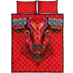 Geometric Bull Skull Print Quilt Bed Set