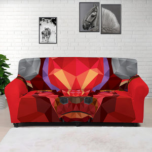 Geometric Bull Skull Print Sofa Cover