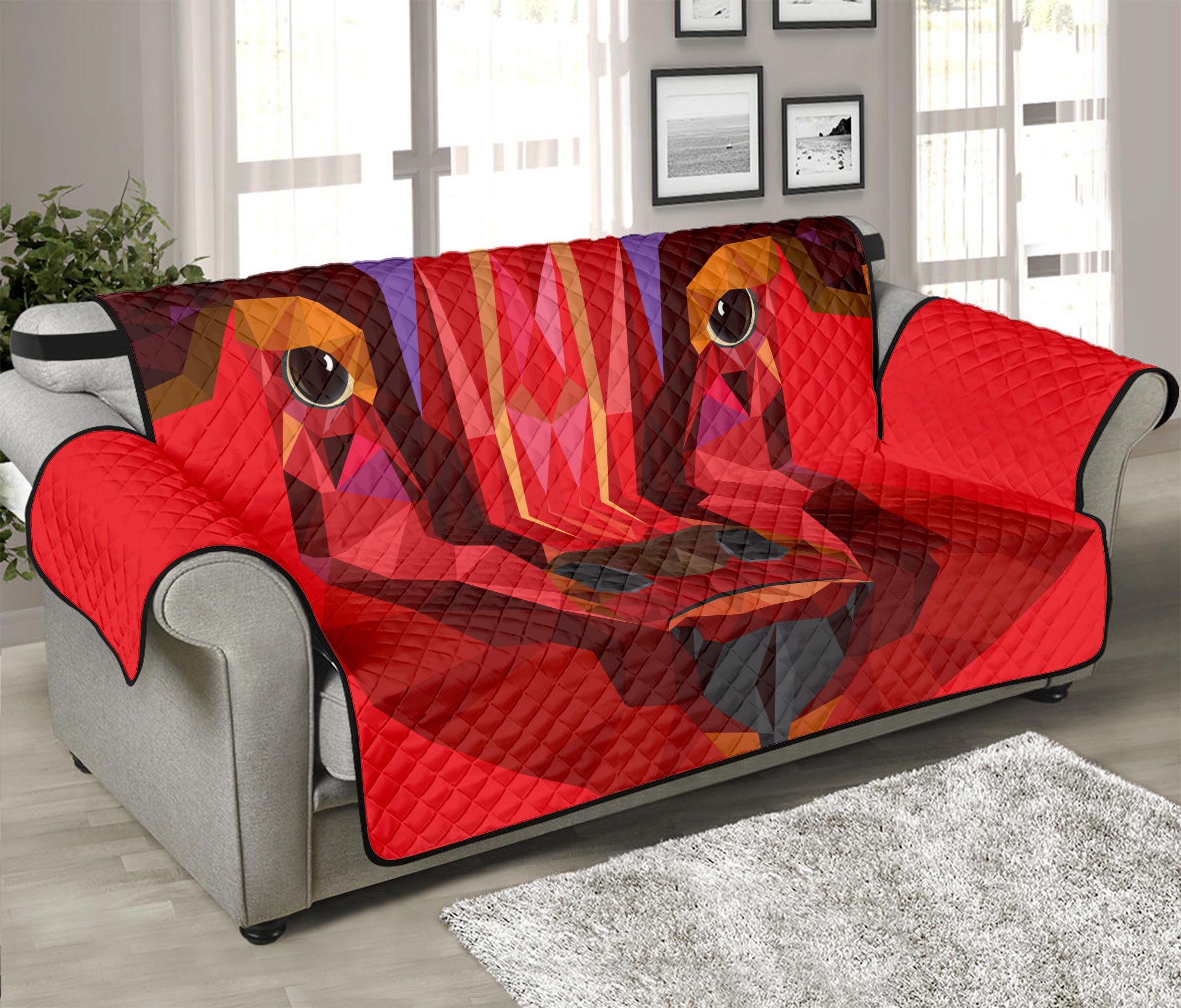 Geometric Bull Skull Print Sofa Protector