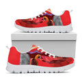 Geometric Bull Skull Print White Running Shoes