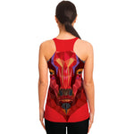 Geometric Bull Skull Print Women's Racerback Tank Top