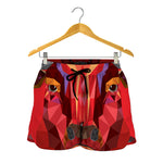 Geometric Bull Skull Print Women's Shorts