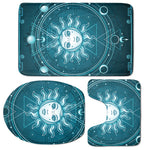 Geometric Celestial Sun And Moon Print 3 Piece Bath Mat Set
