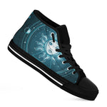 Geometric Celestial Sun And Moon Print Black High Top Shoes