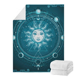 Geometric Celestial Sun And Moon Print Blanket