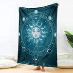 Geometric Celestial Sun And Moon Print Blanket