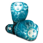 Geometric Celestial Sun And Moon Print Boxing Gloves