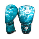 Geometric Celestial Sun And Moon Print Boxing Gloves