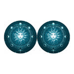 Geometric Celestial Sun And Moon Print Car Coasters