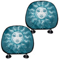 Geometric Celestial Sun And Moon Print Car Headrest Covers