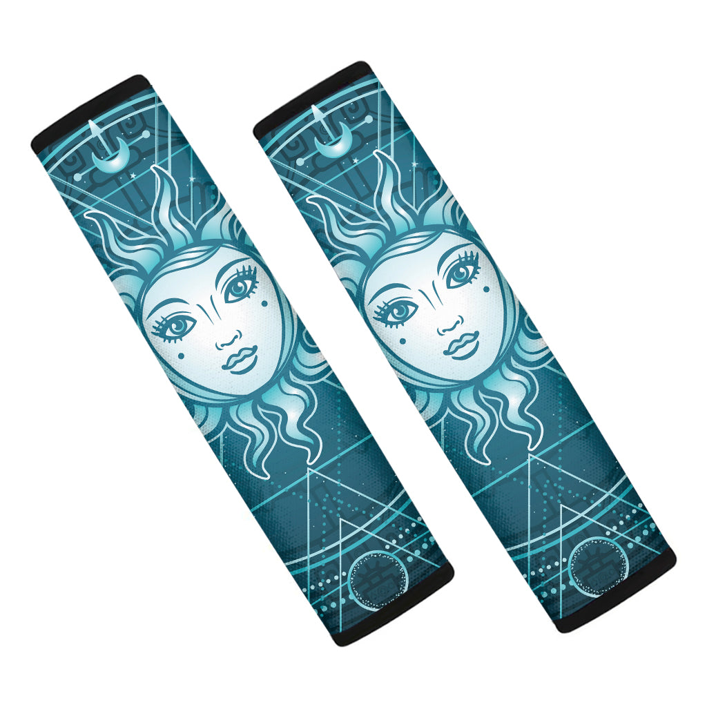 Geometric Celestial Sun And Moon Print Car Seat Belt Covers