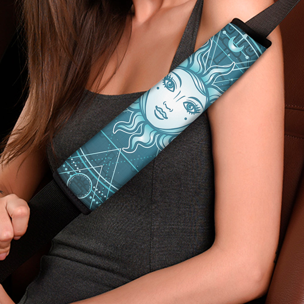 Geometric Celestial Sun And Moon Print Car Seat Belt Covers
