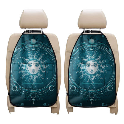 Geometric Celestial Sun And Moon Print Car Seat Organizers