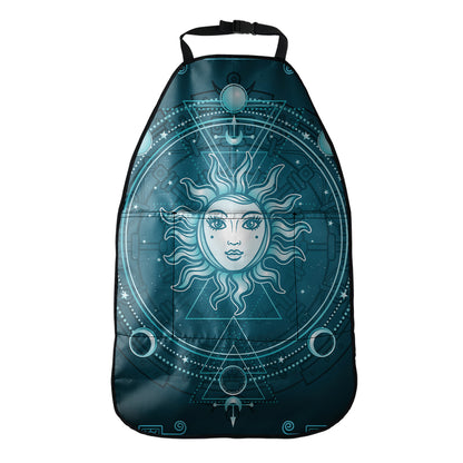 Geometric Celestial Sun And Moon Print Car Seat Organizers