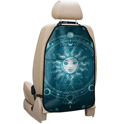 Geometric Celestial Sun And Moon Print Car Seat Organizers