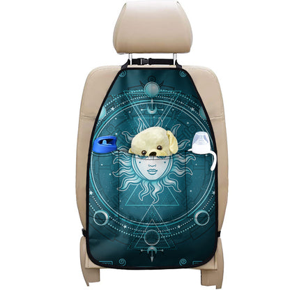 Geometric Celestial Sun And Moon Print Car Seat Organizers