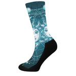 Geometric Celestial Sun And Moon Print Crew Socks