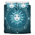 Geometric Celestial Sun And Moon Print Duvet Cover Bedding Set