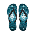 Geometric Celestial Sun And Moon Print Flip Flops