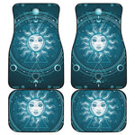 Geometric Celestial Sun And Moon Print Front and Back Car Floor Mats