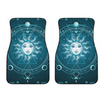 Geometric Celestial Sun And Moon Print Front Car Floor Mats