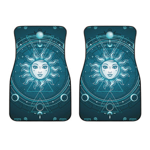 Geometric Celestial Sun And Moon Print Front Car Floor Mats