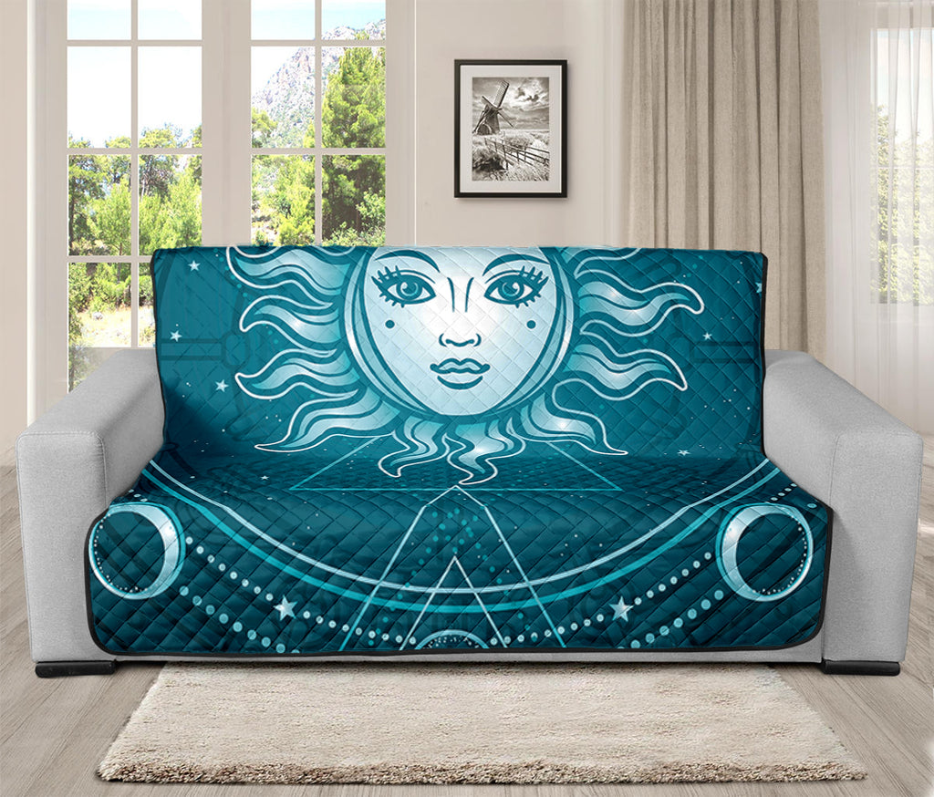 Geometric Celestial Sun And Moon Print Futon Protector