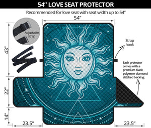 Geometric Celestial Sun And Moon Print Loveseat Protector