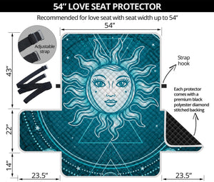 Geometric Celestial Sun And Moon Print Loveseat Protector