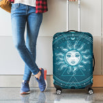 Geometric Celestial Sun And Moon Print Luggage Cover