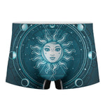 Geometric Celestial Sun And Moon Print Men's Boxer Briefs