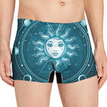 Geometric Celestial Sun And Moon Print Men's Boxer Briefs
