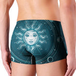 Geometric Celestial Sun And Moon Print Men's Boxer Briefs