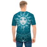 Geometric Celestial Sun And Moon Print Men's T-Shirt