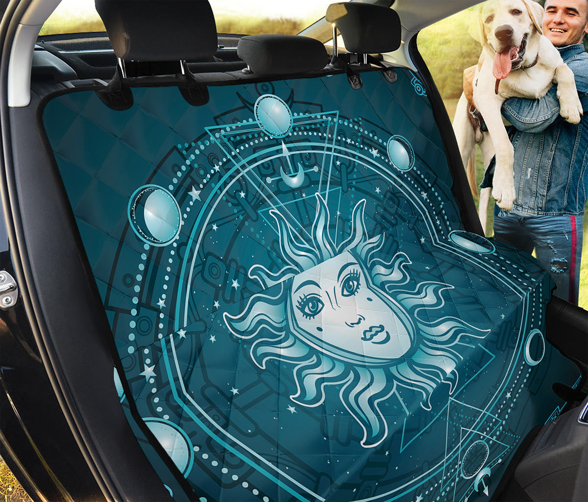 Geometric Celestial Sun And Moon Print Pet Car Back Seat Cover