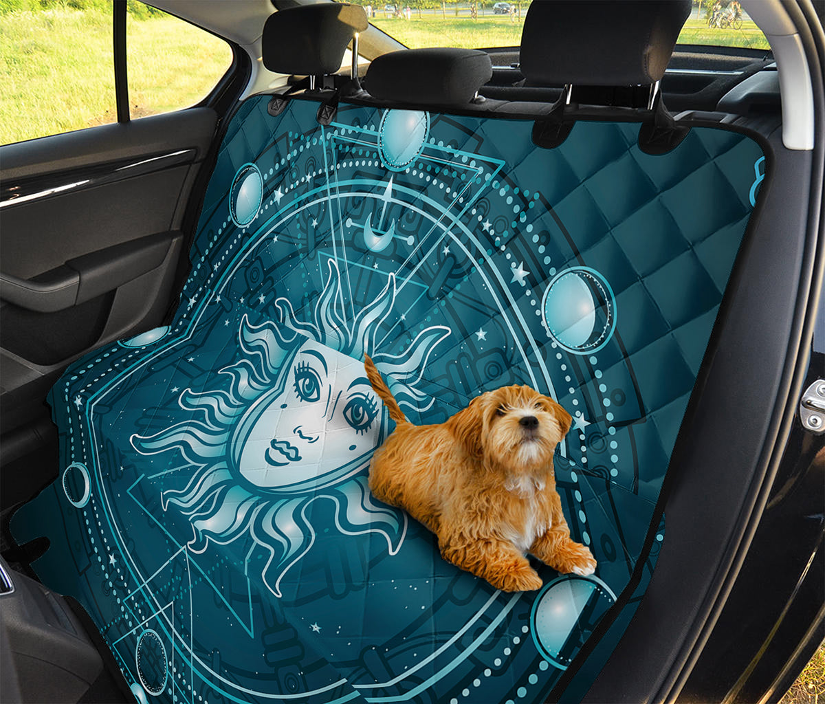 Geometric Celestial Sun And Moon Print Pet Car Back Seat Cover