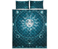 Geometric Celestial Sun And Moon Print Quilt Bed Set