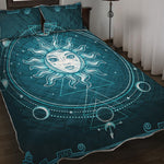 Geometric Celestial Sun And Moon Print Quilt Bed Set